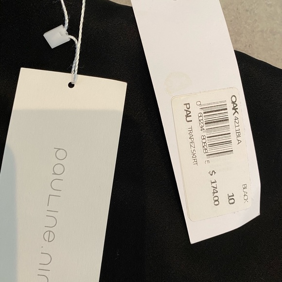 OAK NYC Pauline Ning Trapez Black Skirt 6 NWT - Picture 4 of 6